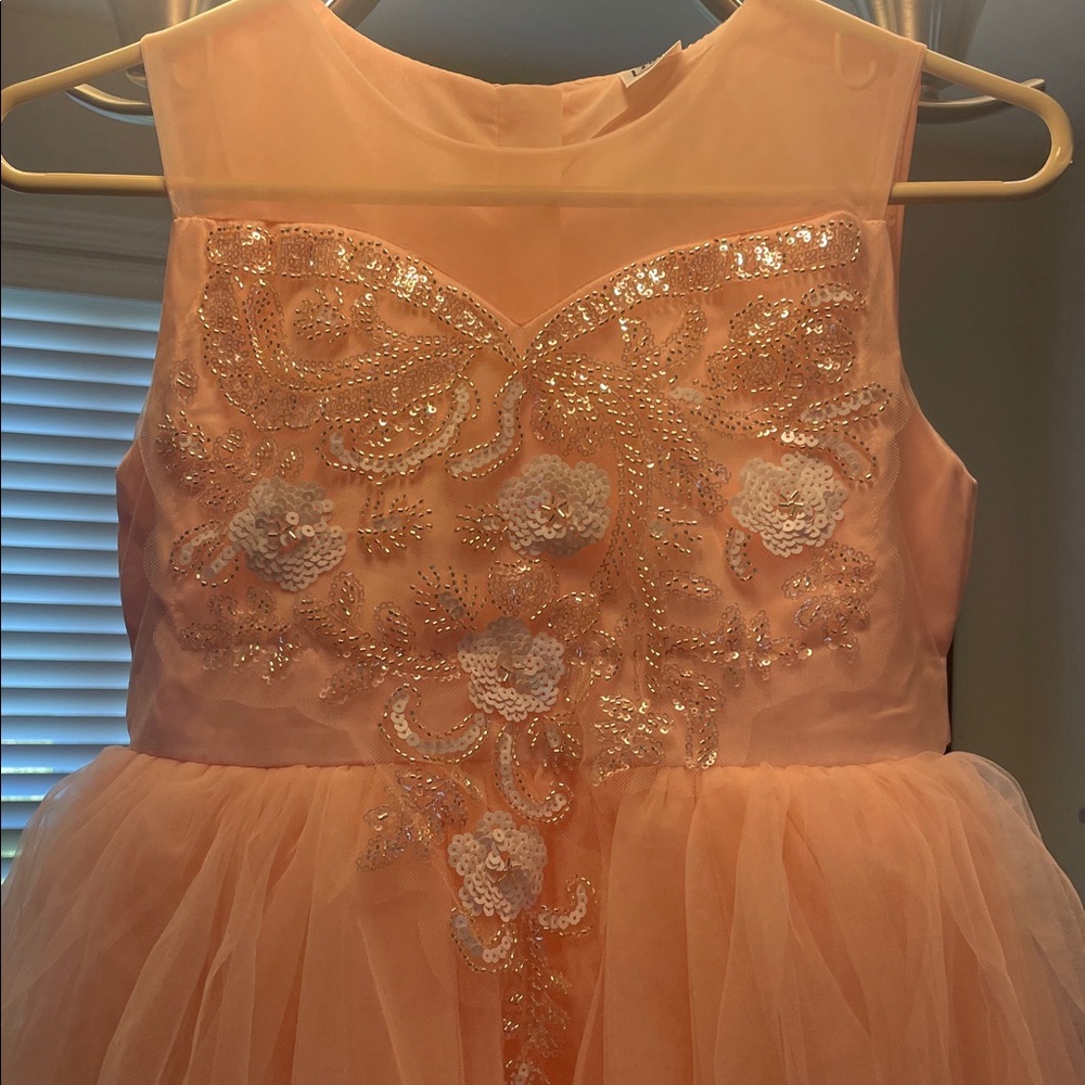 Elegant Pink Kids Dress with Sequin Details
